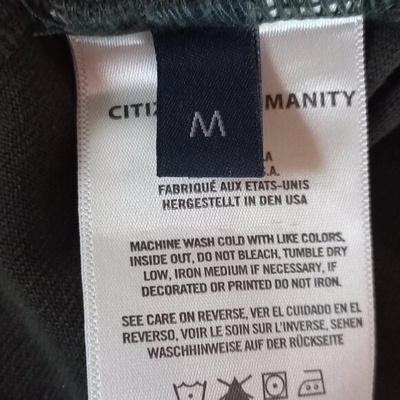 CITIZENS OF HUMANITY dark olive green tshirt with puff sleeves - Picture 7 of 7